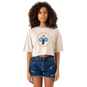 Tshirthane P19902S3185 The Smurfs Original Gargamel Bej Kadın Crop