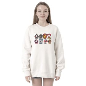 Tshirthane P19909S1892 Top Gun Maverick Badge Layout Group Beyaz 2ip Kadın Sweatshirt