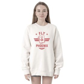 Tshirthane P19953S3551 Top Gun Maverick Fly Like a Phoenix Beyaz 2ip Kadın Sweatshirt