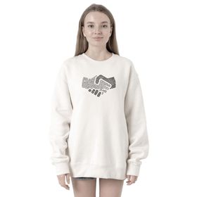 Tshirthane P20093S8311 Shake Hands Icon Beyaz 2ip Kadın Sweatshirt
