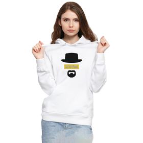 Tshirthane P20313S4441 Breaking Bad Yellow Say My Name Head Beyaz Kadın Kapüşonlu Sweatshirt