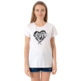 Tshirthane P20503S5878 Bisiklet Yaka Beyaz Kadın T-shirt