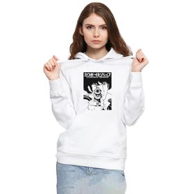 Tshirthane P20711S4508 Cowboy Bebop Spike See You Space Cowboy 3ip Kapüşonlu Kadın Beyaz Sweatshirt