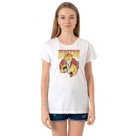 Tshirthane P20931S5676 Bisiklet Yaka Beyaz Kadın T-shirt