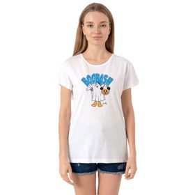 Tshirthane P20980S8377 Bisiklet Yaka Beyaz Kadın T-shirt