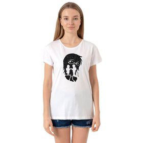 Tshirthane P21030S2298 Bisiklet Yaka Beyaz Kadın T-shirt