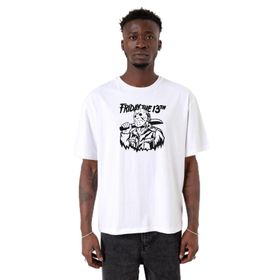 Tshirthane P21112S1273 Halloween Oversize Erkek Beyaz T-shirt
