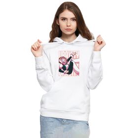 Tshirthane P21185S1319 My Hero Academia Uravity Minimal Beyaz 3ip Kapşonlu Kadın Beyaz Sweatshirt