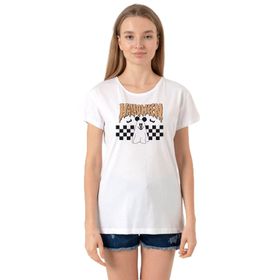 Tshirthane P21249S1663 Bisiklet Yaka Beyaz Kadın T-shirt