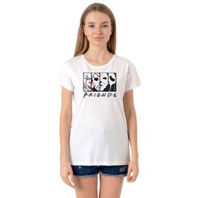 Tshirthane P21335S8991 Bisiklet Yaka Beyaz Kadın T-shirt