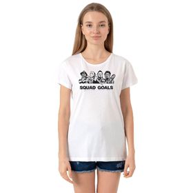 Tshirthane P21373S3427 Bisiklet Yaka Beyaz Kadın T-shirt
