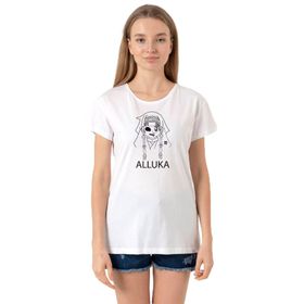 Tshirthane P21511S1477 Bisiklet Yaka Beyaz Kadın T-shirt