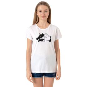 Tshirthane P21652S9655 Bisiklet Yaka Beyaz Kadın T-shirt