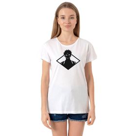 Tshirthane P21762S7372 Bisiklet Yaka Beyaz Kadın T-shirt