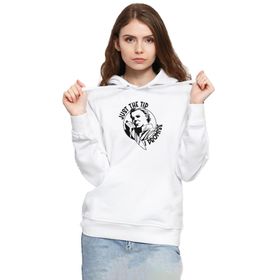 Tshirthane P21783S2122 Just The Tip I Promise Halloween 3ip Kapüşonlu Kadın Beyaz Sweatshirt