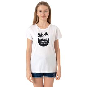 Tshirthane P21906S7013 Bisiklet Yaka Beyaz Kadın T-shirt
