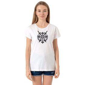 Tshirthane P21964S6255 Bisiklet Yaka Beyaz Kadın T-shirt