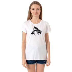 Tshirthane P22036S1626 Bisiklet Yaka Beyaz Kadın T-shirt