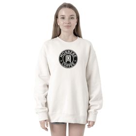 Tshirthane P22100S2710 Monsta X Monbebe Coffee 2ip Kadın Beyaz Sweatshirt