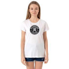 Tshirthane P22110S320 Bisiklet Yaka Beyaz Kadın T-shirt