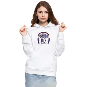 Tshirthane P22187S8869 My Hero Academia Anime Earphone Jack 3ip Kapüşonlu Kadın Beyaz Sweatshirt