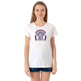 Tshirthane P22189S1850 Bisiklet Yaka Beyaz Kadın T-shirt