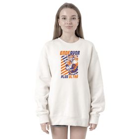 Tshirthane P22207S1707 My Hero Academia Anime Endeavor Plus Ultra 2ip Kadın Beyaz Sweatshirt