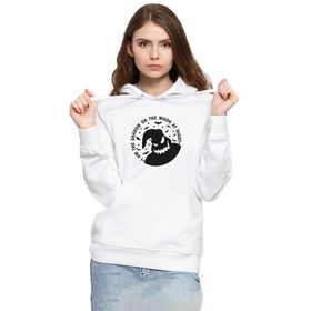 Tshirthane P22343S5228 Oogie Boogie 3ip Kapşonlu Kadın Beyaz Sweatshirt