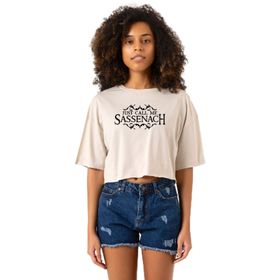 Tshirthane P22443S6930 Outlander Just Call Me Sassenach Bej Kadın Crop