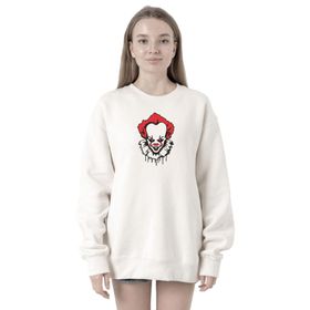 Tshirthane P22492S5356 Pennywise Face Beyaz 2ip Kadın Sweatshirt