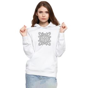 Tshirthane P22521S6401 Relic Fragment Beyaz 3ip Kapüşonlu Kadın Sweatshirt