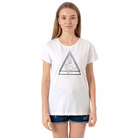 Tshirthane P22552S370 Bisiklet Yaka Beyaz Kadın T-shirt