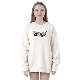 Tshirthane P22670S9782 Rurouni Kenshin Letter Logo Beyaz 2ip Kadın Sweatshirt