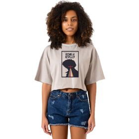 Tshirthane P22764S9521 See You In Space Cowboys Minimalist Anime Poster Taş Rengi Kadın Crop