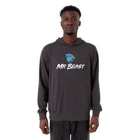 Tshirthane P22829S1957 Mr Beast Füme Kapüşonlu Erkek Sweatshirt