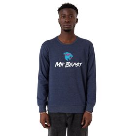 Tshirthane P22843S337 Mr Beast İndigo 2ip Erkek Sweatshirt