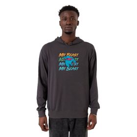 Tshirthane P22850S4426 Mr Beast Füme Kapüşonlu Erkek Sweatshirt