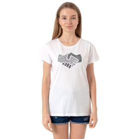 Tshirthane P22881S6825 Bisiklet Yaka Beyaz Kadın T-shirt