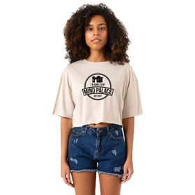 Tshirthane P22926S5584 Sherlock Mind Palace Bej Kadın Crop
