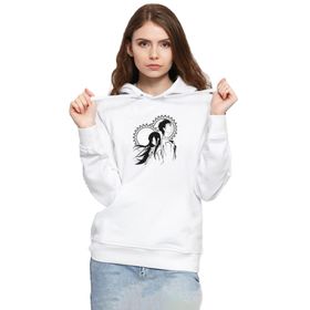 Tshirthane P23016S8398 Steins Gate Okabe and Kurisu Beyaz 3ip Kapüşonlu Kadın Sweatshirt