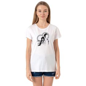 Tshirthane P23018S5714 Bisiklet Yaka Beyaz Kadın T-shirt