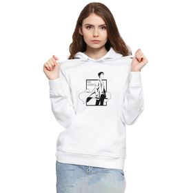 Tshirthane P23035S3184 Steins Gate Rintarou Mad Scientist Beyaz 3ip Kapüşonlu Kadın Sweatshirt