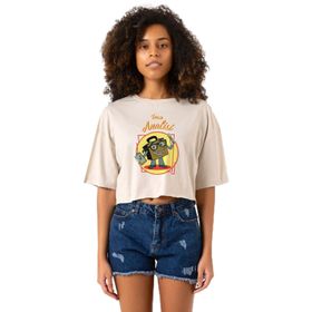 Tshirthane P23310S6859 The Umbrella Academy Team Analist Bej Kadın Crop