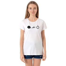 Tshirthane P23326S4505 Bisiklet Yaka Beyaz Kadın T-shirt