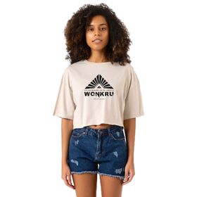 Tshirthane P23451S8886 The100 Wonkru Sembol Bej Kadın Crop