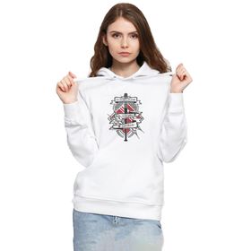 Tshirthane P23678S283 The Walking Dead Negan Lucille 3ip Kapşonlu Kadın Beyaz Sweatshirt