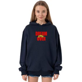 Tshirthane P23777S9289 Dream Still Over Lacivert 3 ip Kapüşonlu Kadın Sweatshirt