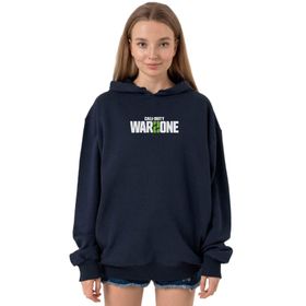 Tshirthane P23882S5456 Call Of Duty Warzone 2 Lacivert 3 ip Kapüşonlu Kadın Sweatshirt