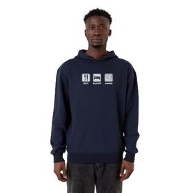 Tshirthane P24244S3731 Eat Sleep Anime Lacivert 3 ip Kapüşonlu Erkek Sweatshirt