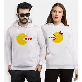 Tshirthane Pacman Kalp 2'li Sevgili Sweatshirt